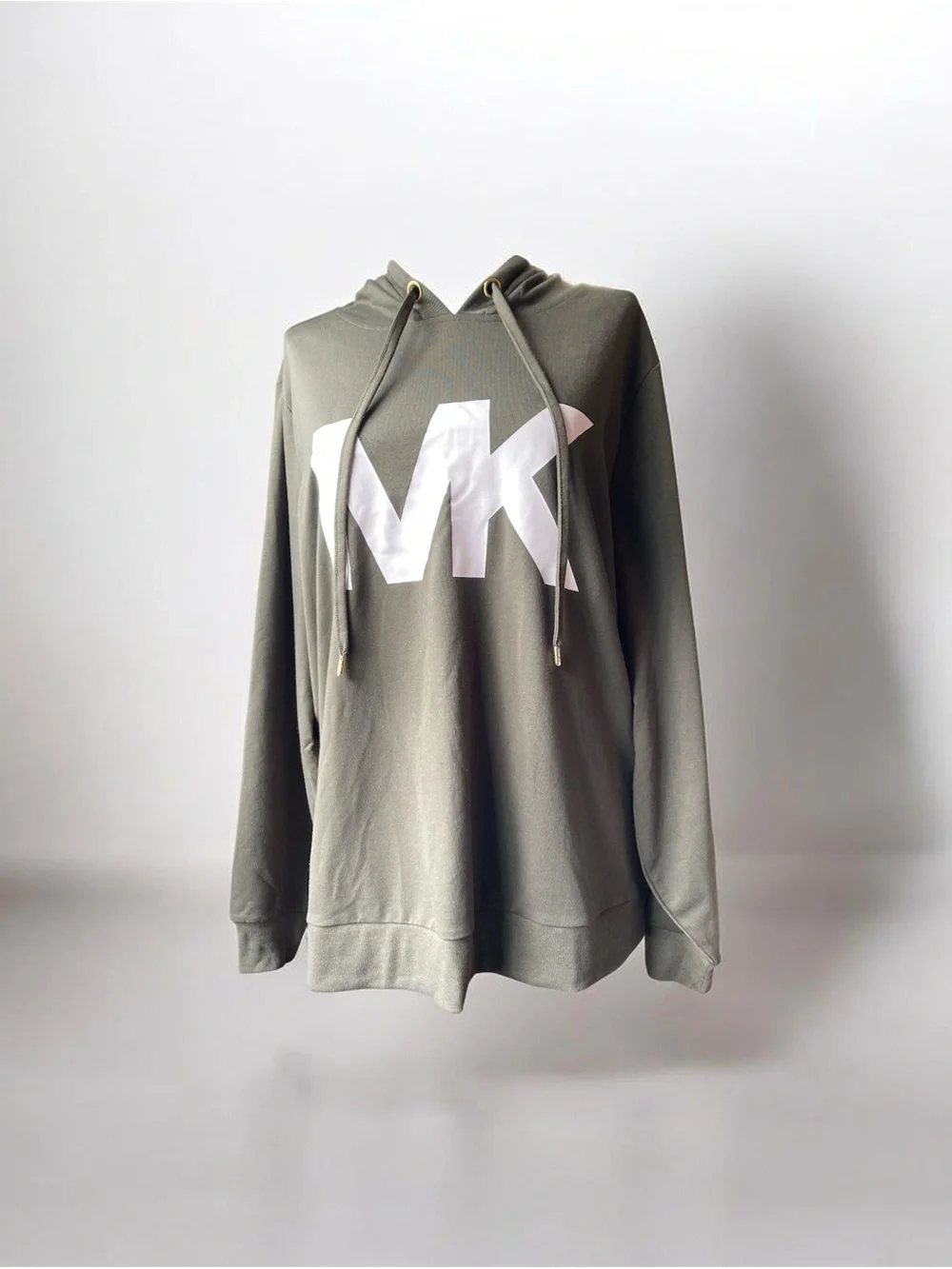 NWT Michael Kors Long Sleeve Hoodie Sz Large Olive Green